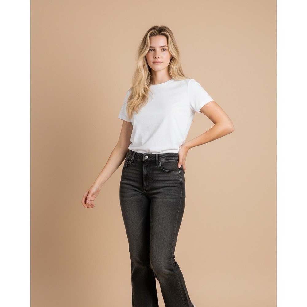 Mother The Insider Crop Jeans Womens 31 Black‎ Up In Smoke Fray Step Hem
